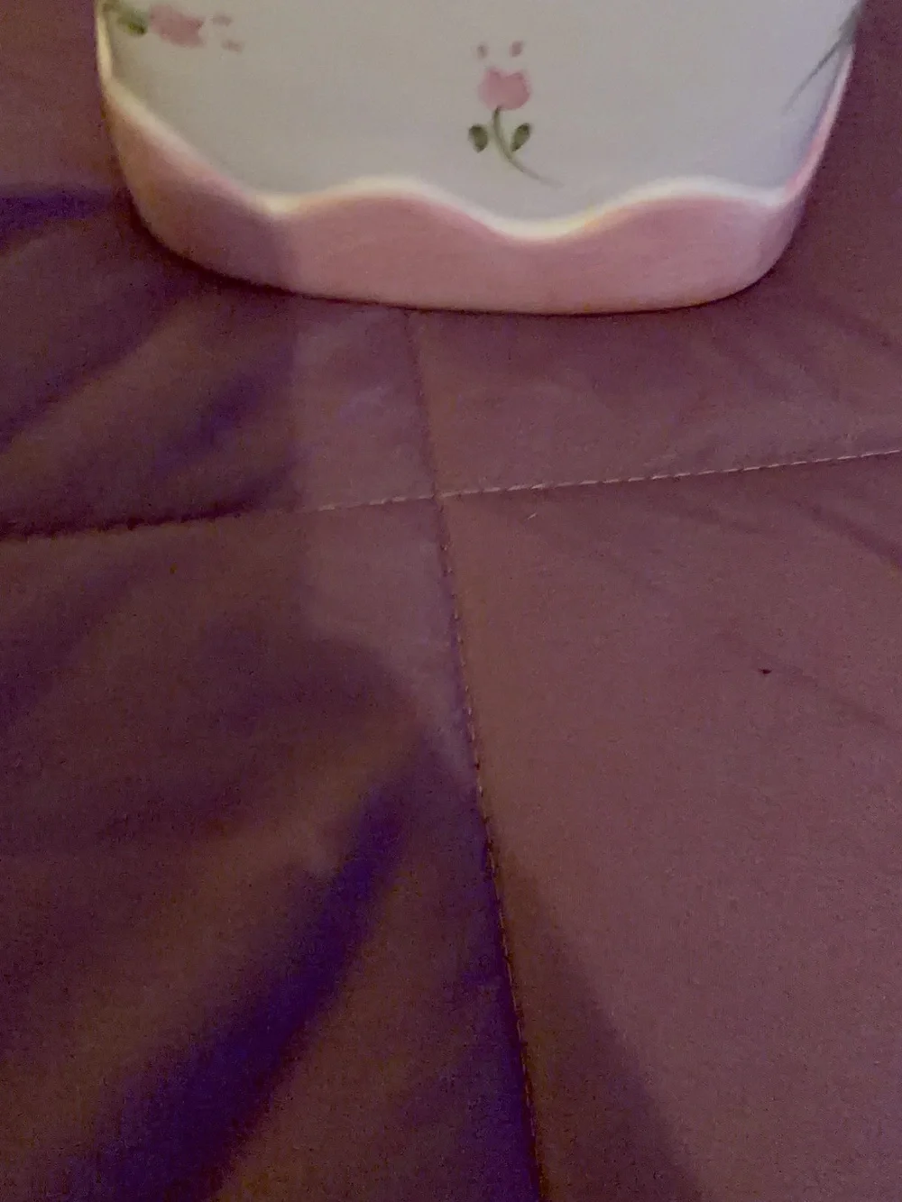 Ceramic Pink Floral Tissue Box Cover - White & Pink